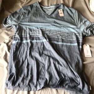 Blue striped v neck